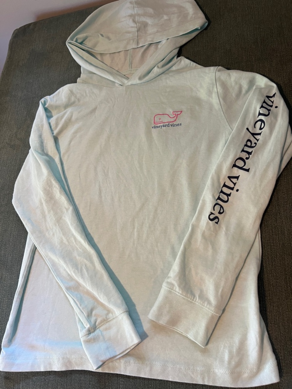 Vineyard Vines Pale Blue Pullover Hoodie with Whale Logo
